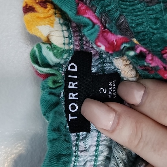 Torrid green yellow spring summer top blouse 2 - Picture 4 of 6